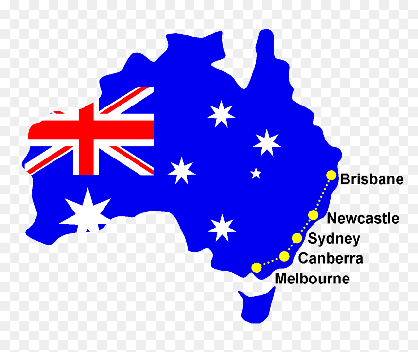 Flag Of Australia, HD Png Download - australia map png