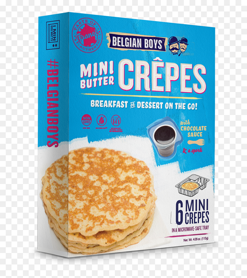 Pancakes Clipart Mini Pancake - Walmart Who Sells Belgian Boys Crepes Near Me, HD Png Download - crepes png