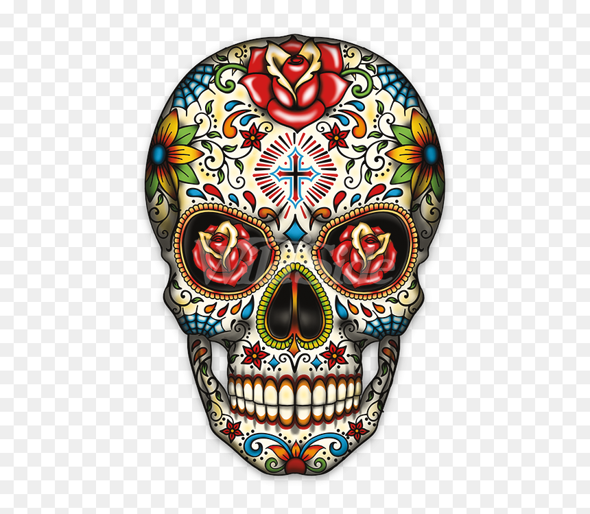 Transparent Skull Kid Png - Sugar Skull With Cross, Png Download - calaveras png