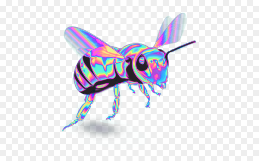 #abeja #bee #aesthetic #vaporwave #colors #colores - Colorful Aesthetic, HD Png Download - abeja png
