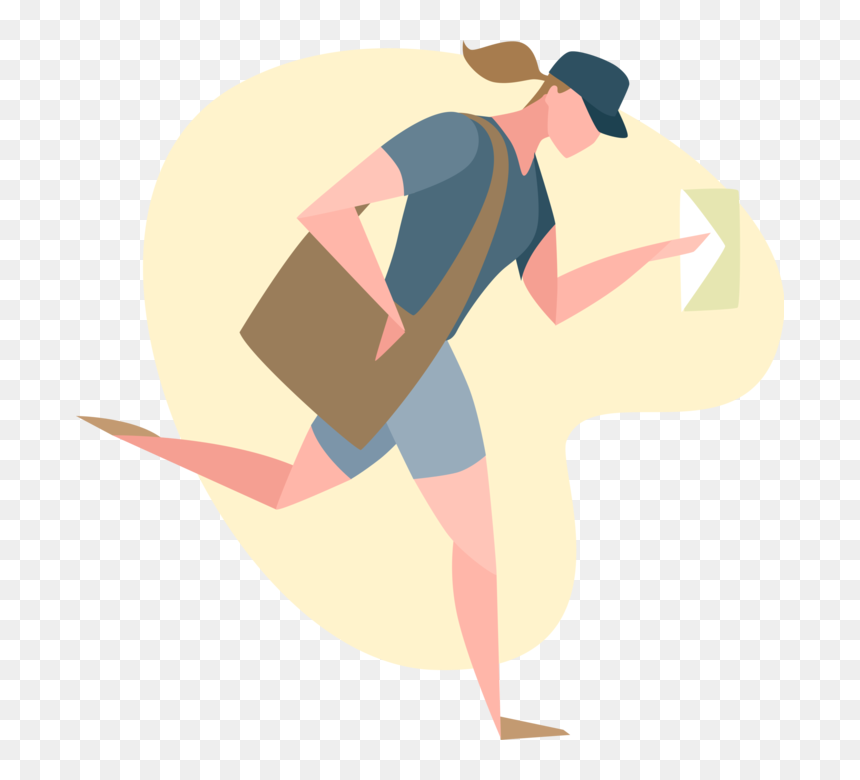 Vector Illustration Of Postal Service Postman Letter - Illustration, HD Png Download - mailman png