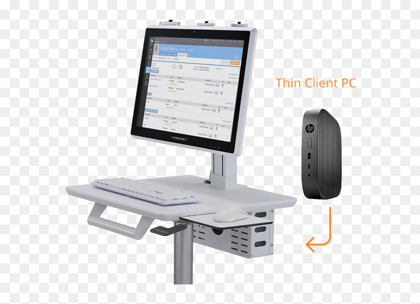 Battery Powered Medical Monitor On Cart - Desktop Computer, HD Png Download - pc monitor png