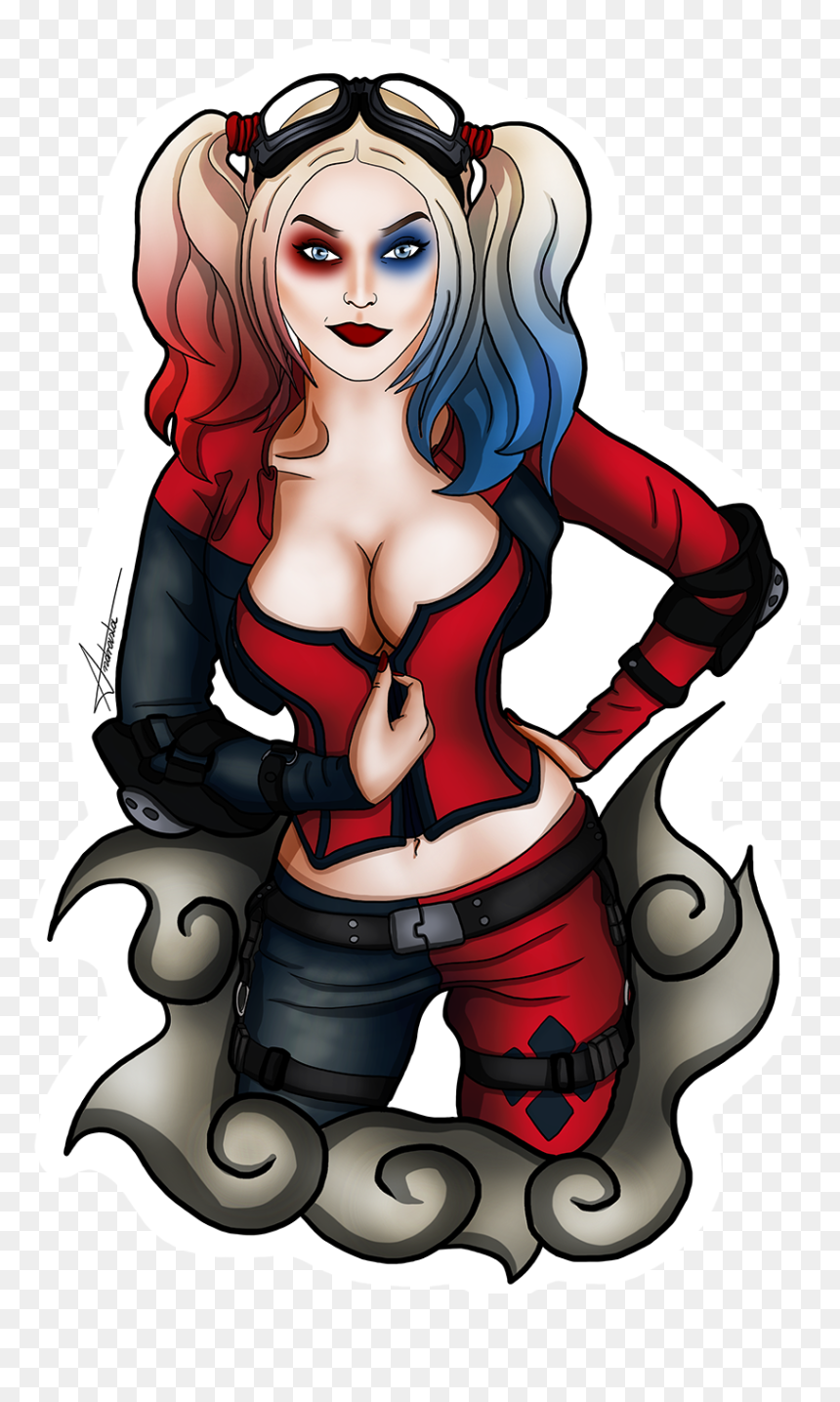 Harley Quinn Sticker, HD Png Download - harley quinn comic png