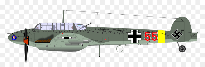 Messerschmitt Bf 110 Png, Transparent Png - ww2 plane png