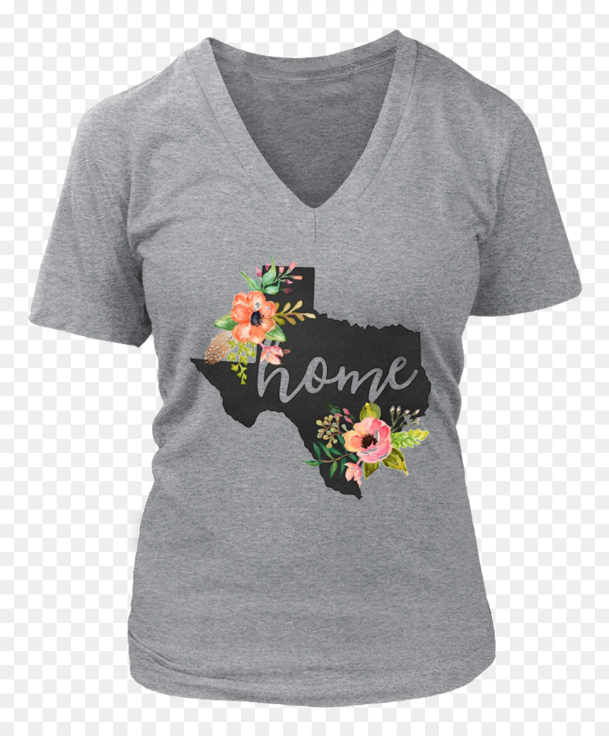 Texas Home Chalkboard Watercolor Flowers State T-shirt - T-shirt, HD Png Download - blank chalkboard png