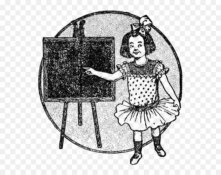 Blackboard And Kid - Drawing, HD Png Download - blank chalkboard png