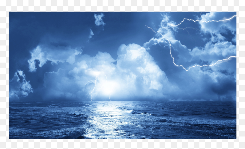 Storm At Sea Sky, HD Png Download - lightning storm png
