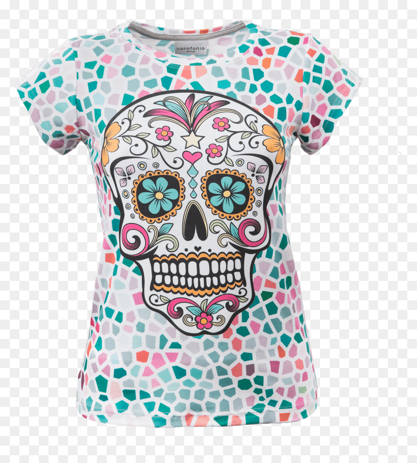 Color A Day Of The Dead Skull, HD Png Download - muerte png