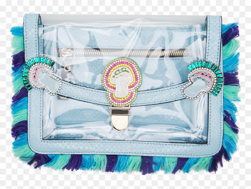 Magic Mushroom Crystal Fringe Clutch - Shoulder Bag, HD Png Download - fringe png