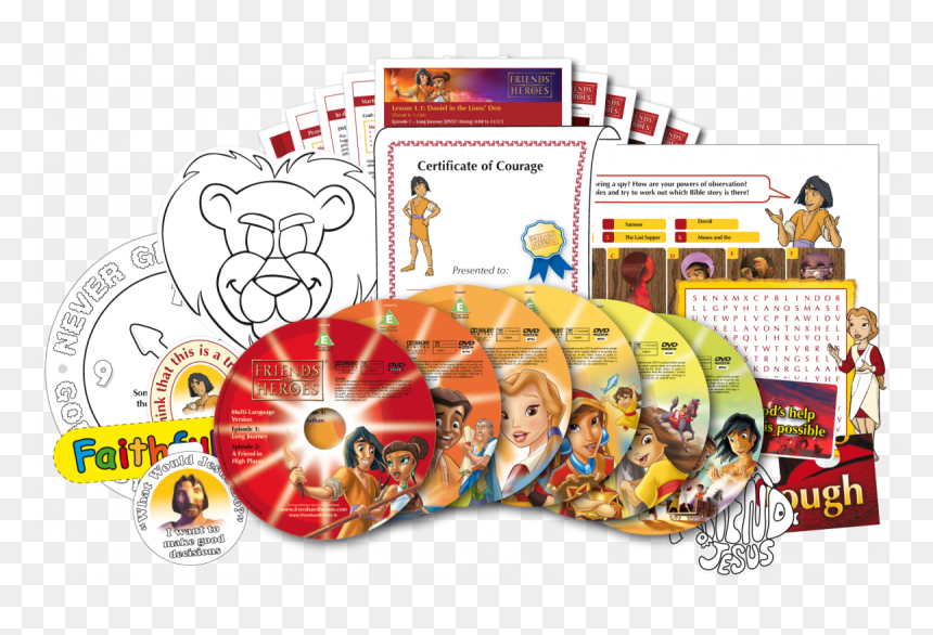 Friends And Heroes Multimedia Bible Curriculum - Cartoon, HD Png Download - children's church png