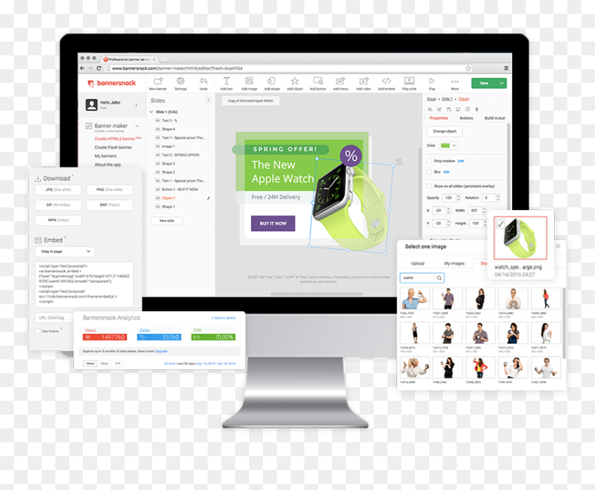Bannersnack - Web Design, HD Png Download - simple banner png
