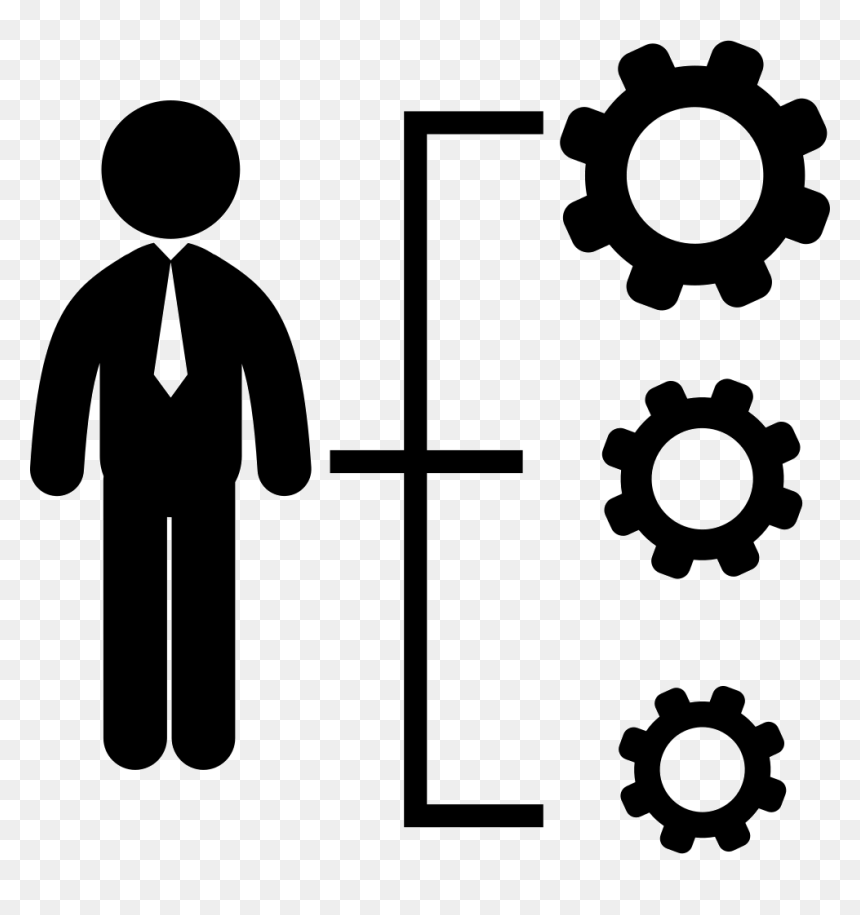 Businessman On Graphic Of Business Resources - Administration Black And White, HD Png Download - resources icon png