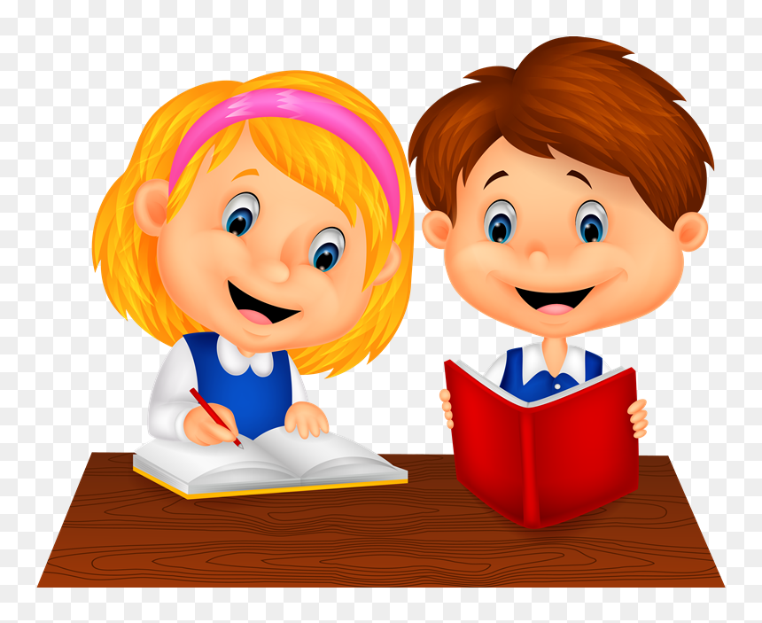 Thumb Image - Boy And Girl Studying Cartoon, HD Png Download - estudiantes png