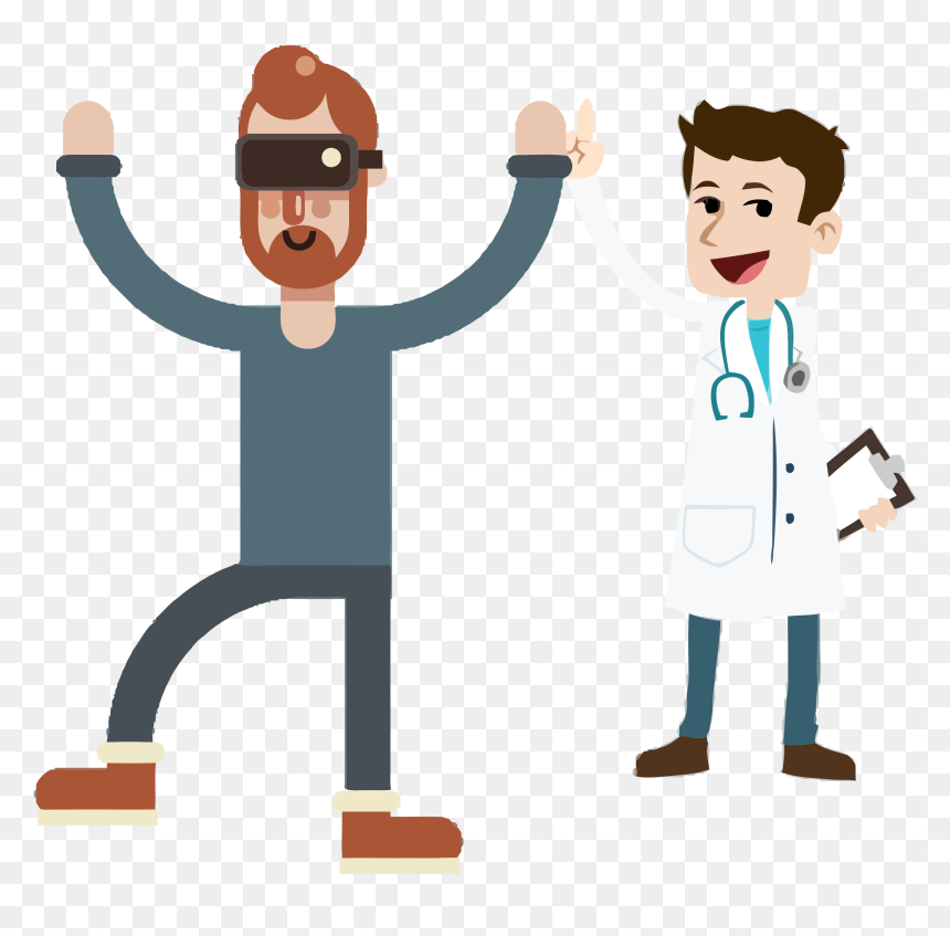 The Client Feels More Actively Involved In The Desensitization - Male And Female Doctor Cartoon, HD Png Download - estudiantes png