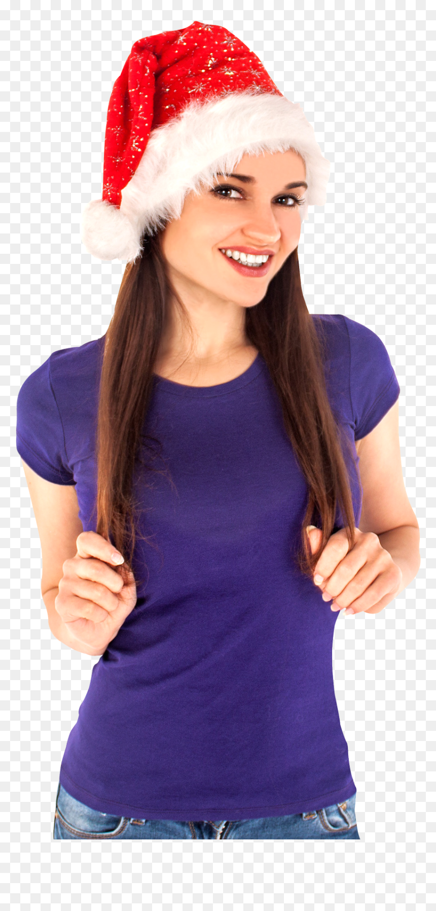 Christmas Woman Png, Transparent Png - real santa hat png