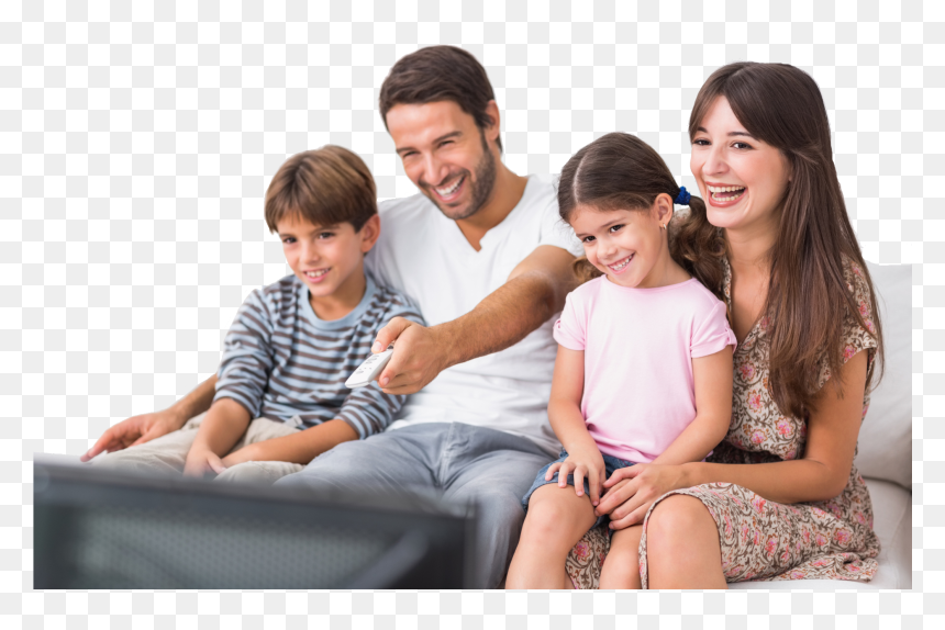 Latino Family Watching Tv, HD Png Download - hispanic family png
