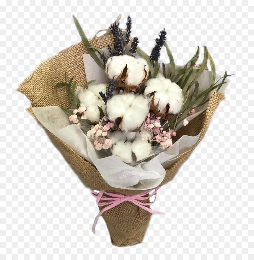 Cotton Flower Bouquet, HD Png Download - babys breath png