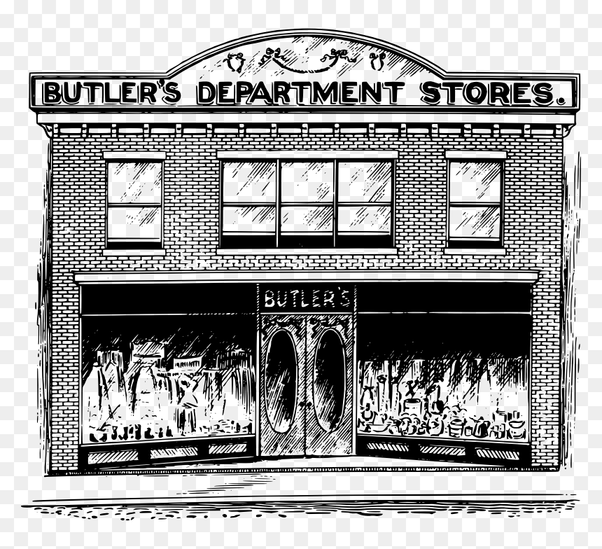 Stores Clipart Black And White, HD Png Download - storefront png