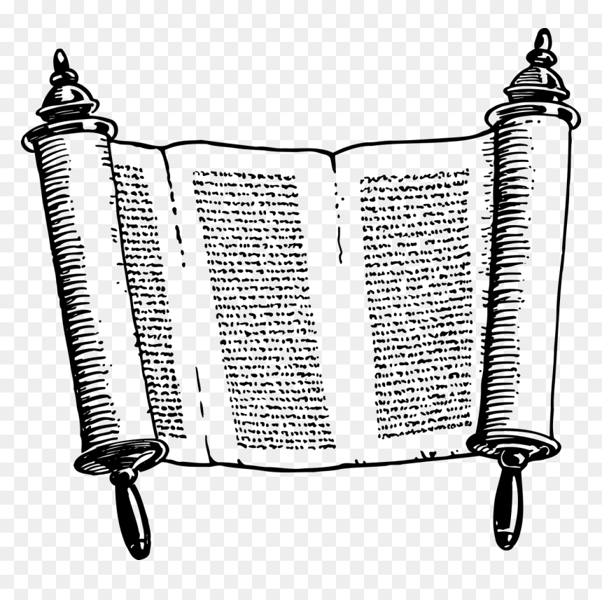Torah Black And White, HD Png Download - parchment scroll png