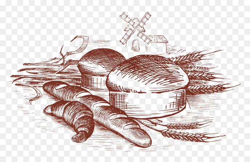 French Food Drawings Png, Transparent Png - french bread png