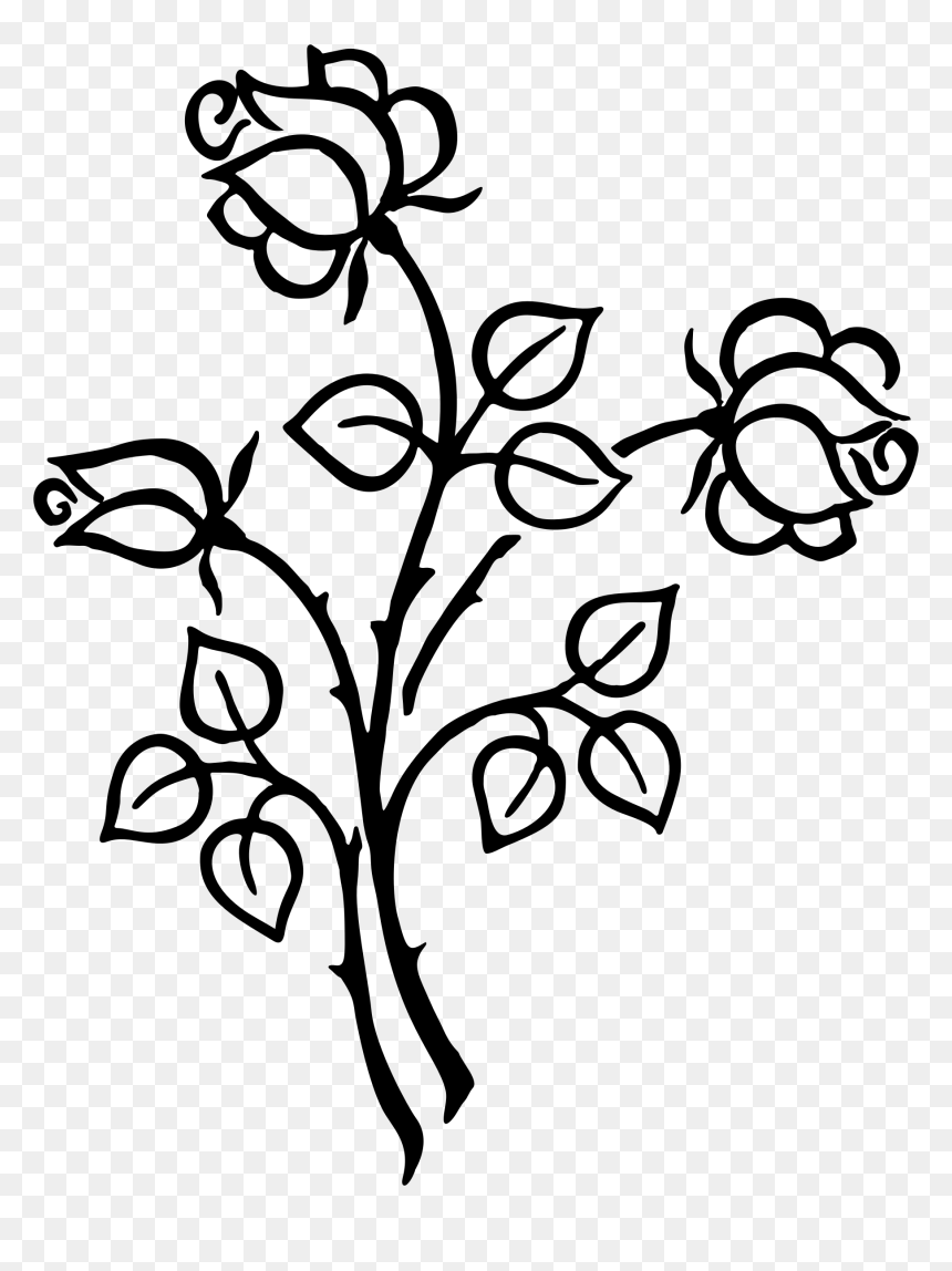 Flower Clipart Black And White Transparent, HD Png Download - black rose petals png