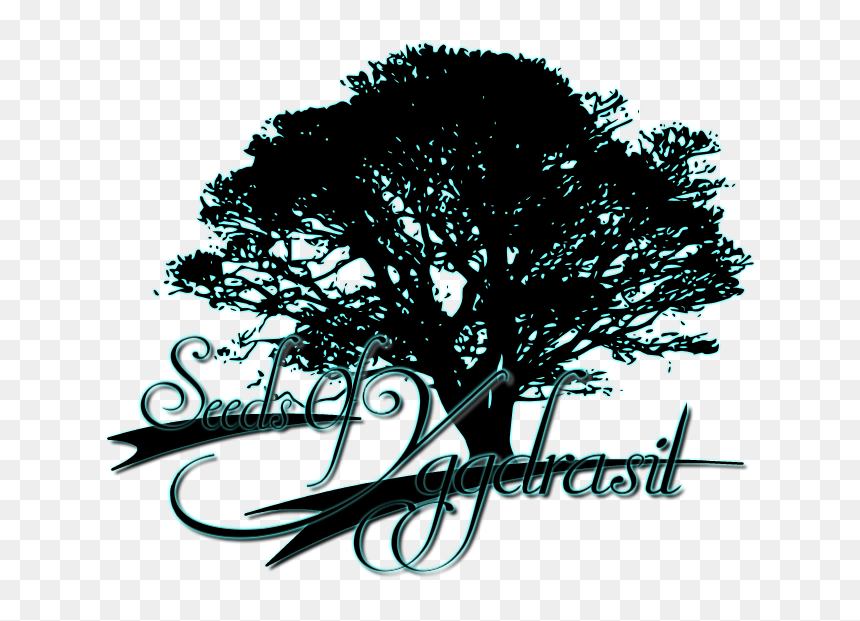 Green Oak Tree Silhouette, HD Png Download - yggdrasil png