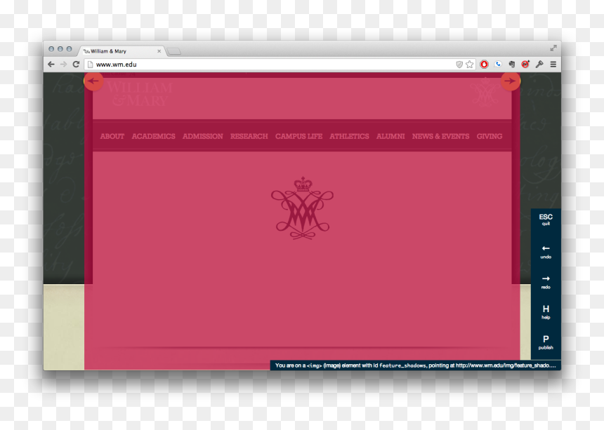 The W&m Homepage Looks A Little Odd Without It"s Image - Graphic Design, HD Png Download - cute cursor png