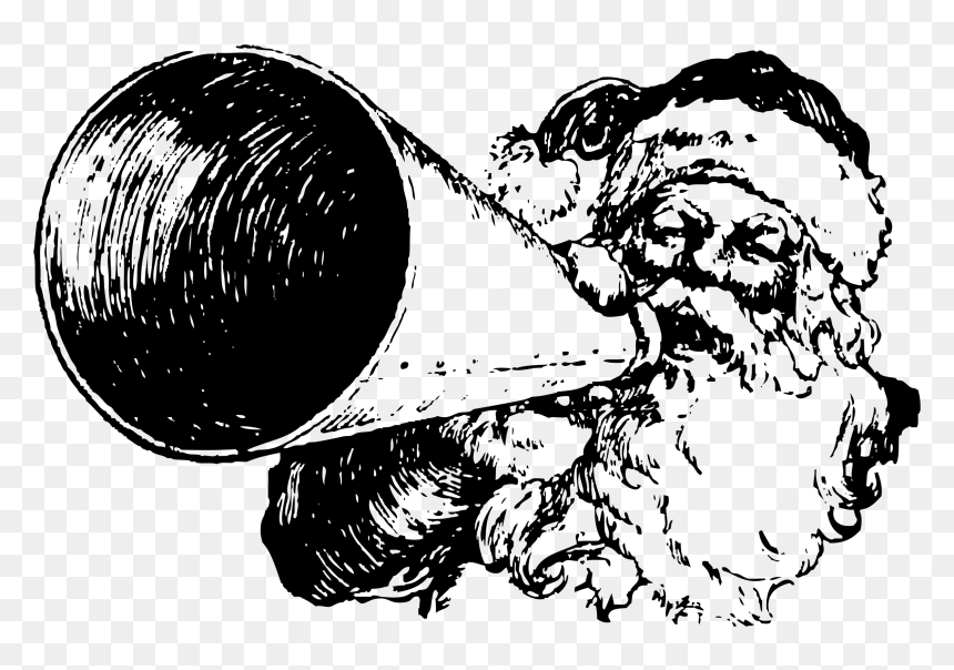 Santa With A Megaphone Clip Arts - Vector Graphics, HD Png Download - megafono png