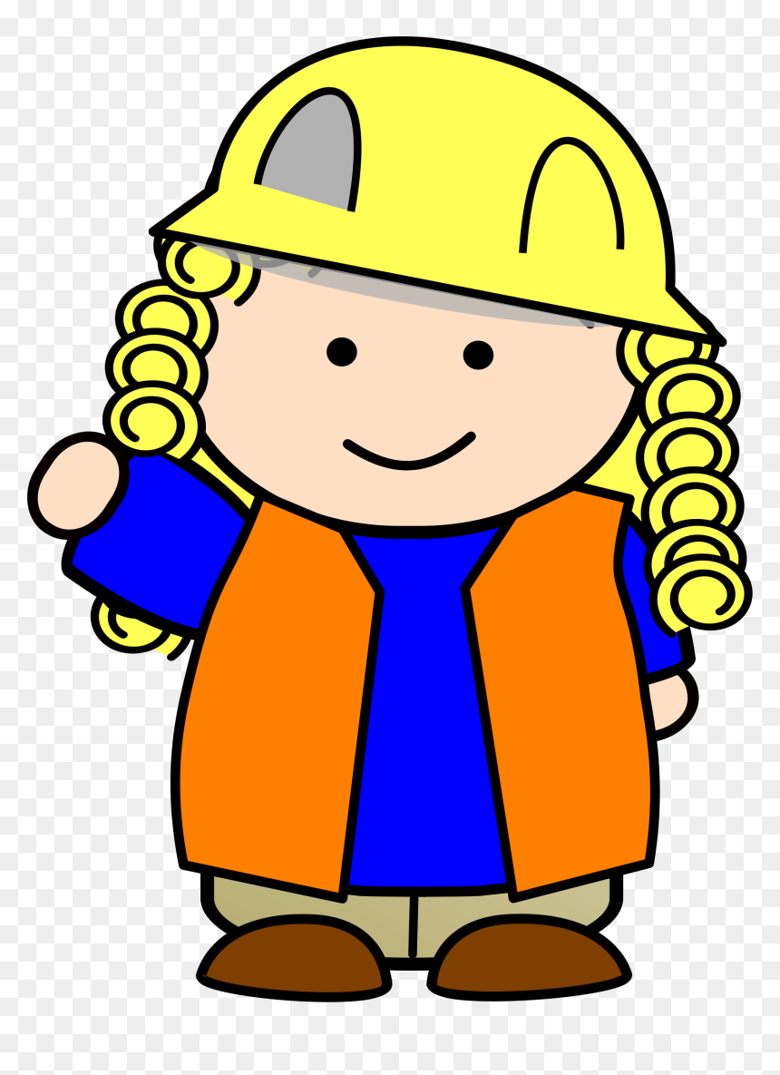 Construction Worker Heavy Machinery Child Bulldozer - Clip Art Free Construction Children, HD Png Download - construccion png