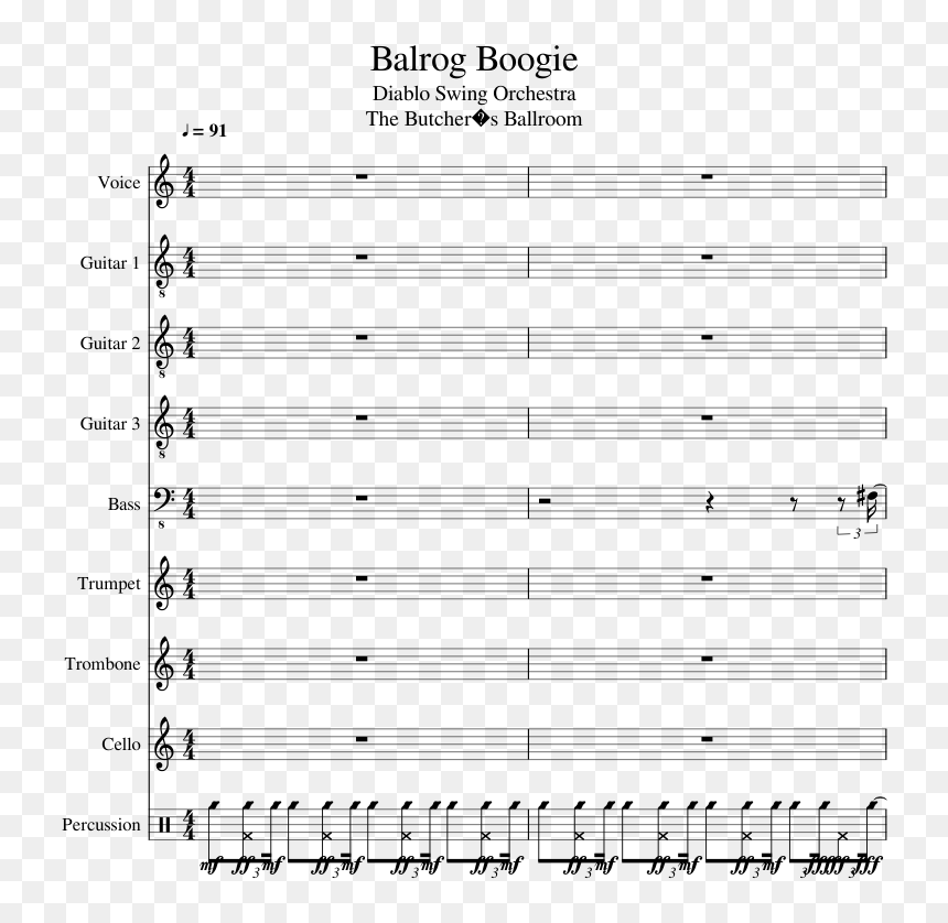 Balrog Boogie Slide, Image - Comforting Sounds Sheet Music, HD Png Download - balrog png