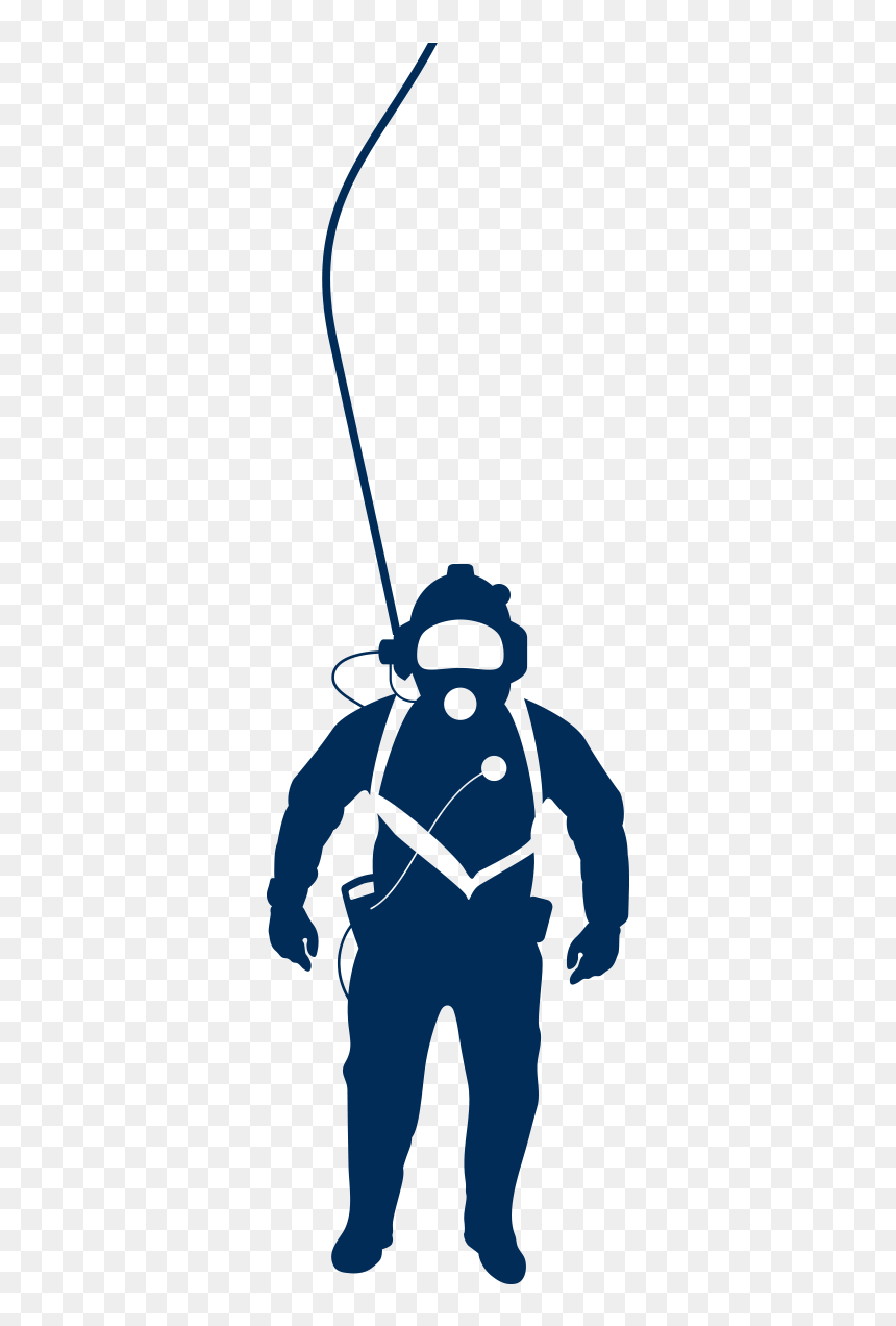 Silhouette Underwater Diving Professional Diving Clip - Commercial Diver Clipart, HD Png Download - scuba png