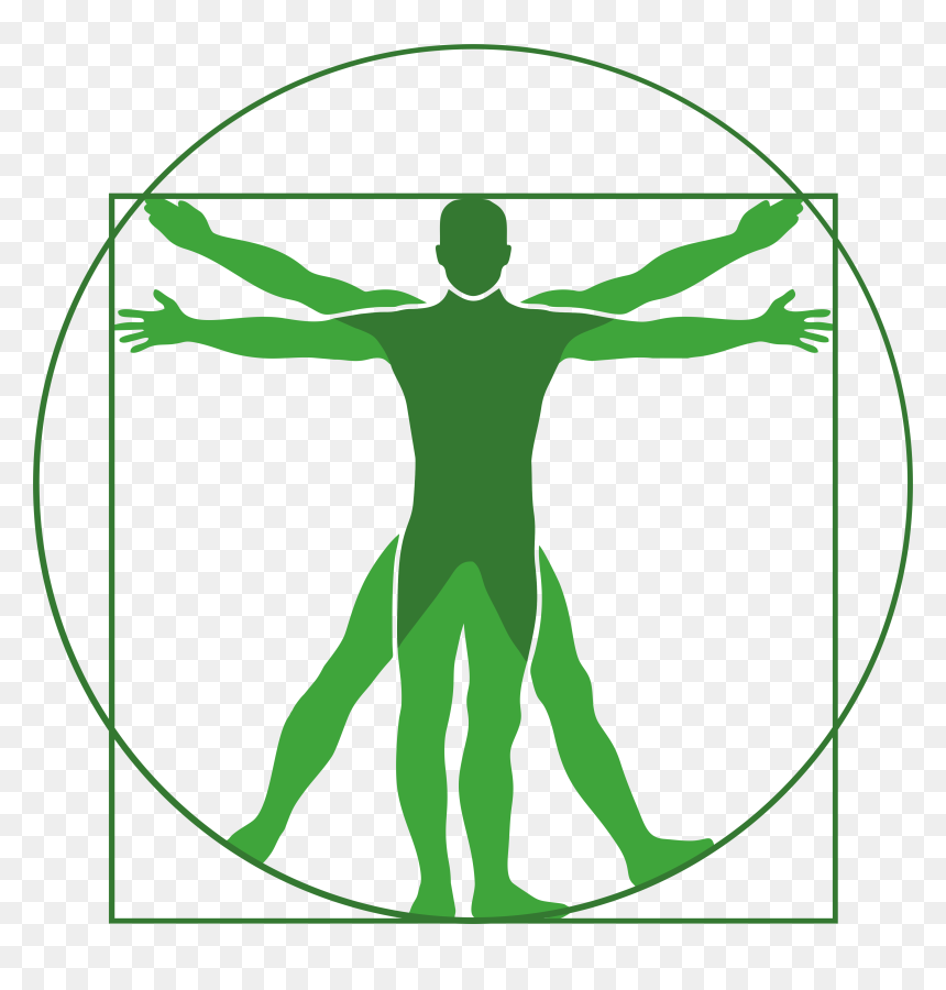 Men Sana In Corpore Sano - Da Vinci Vitruvian Man Robot, HD Png Download - sana png