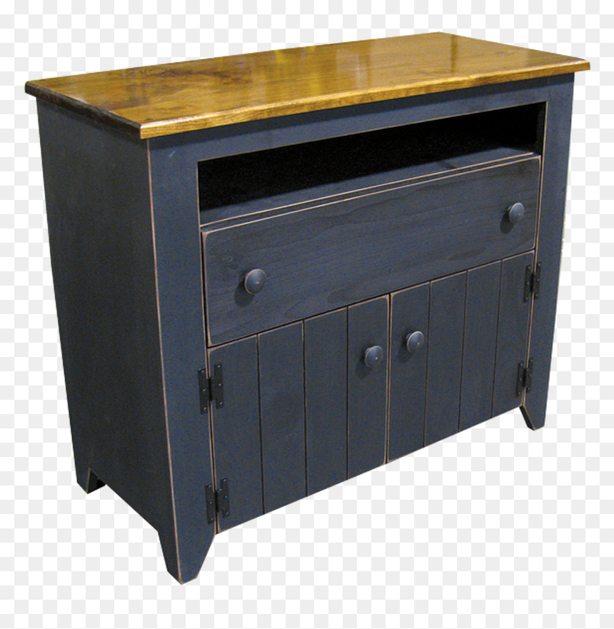 Shown In Old Black With Walnut Top - Chest Of Drawers, HD Png Download - saw dust png