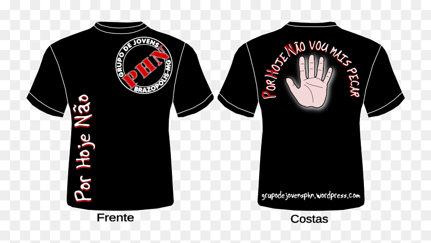 Camiseta Preta Do Grupo De Jovens Phn De Brazã³polis-mg - T-shirt, HD Png Download - camisetas png