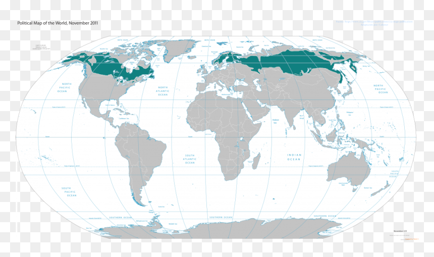Flightless Birds On World Map, HD Png Download - taiga png