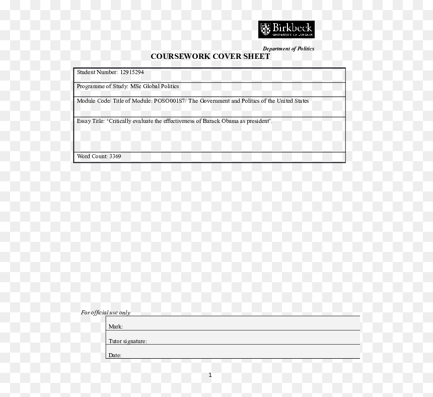 Birkbeck, University Of London, HD Png Download - barack obama signature png