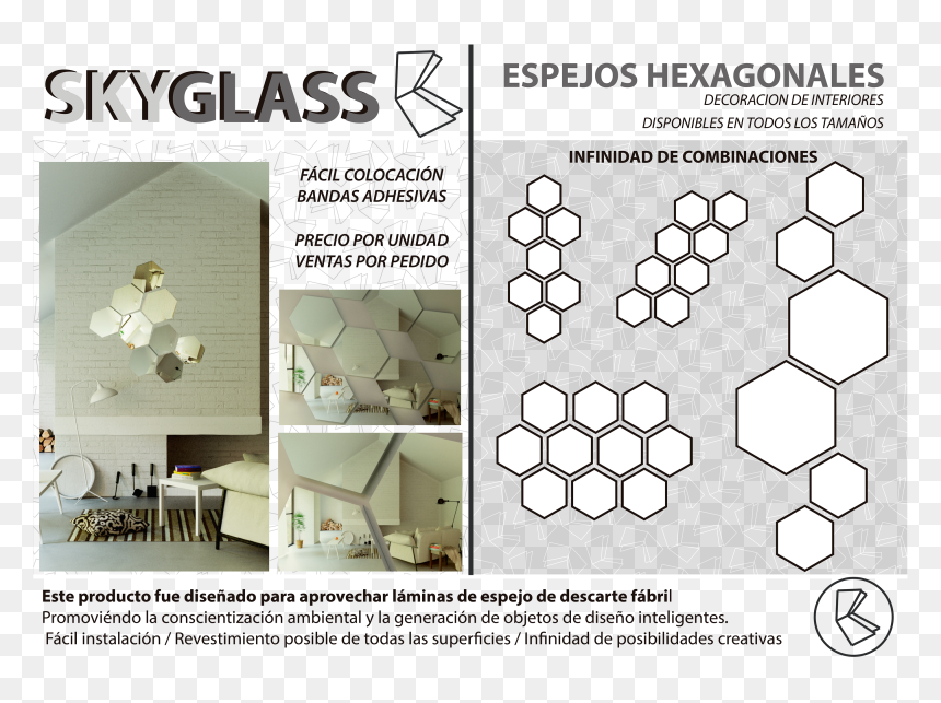 Hexagon Mirror Design, HD Png Download - espejo png
