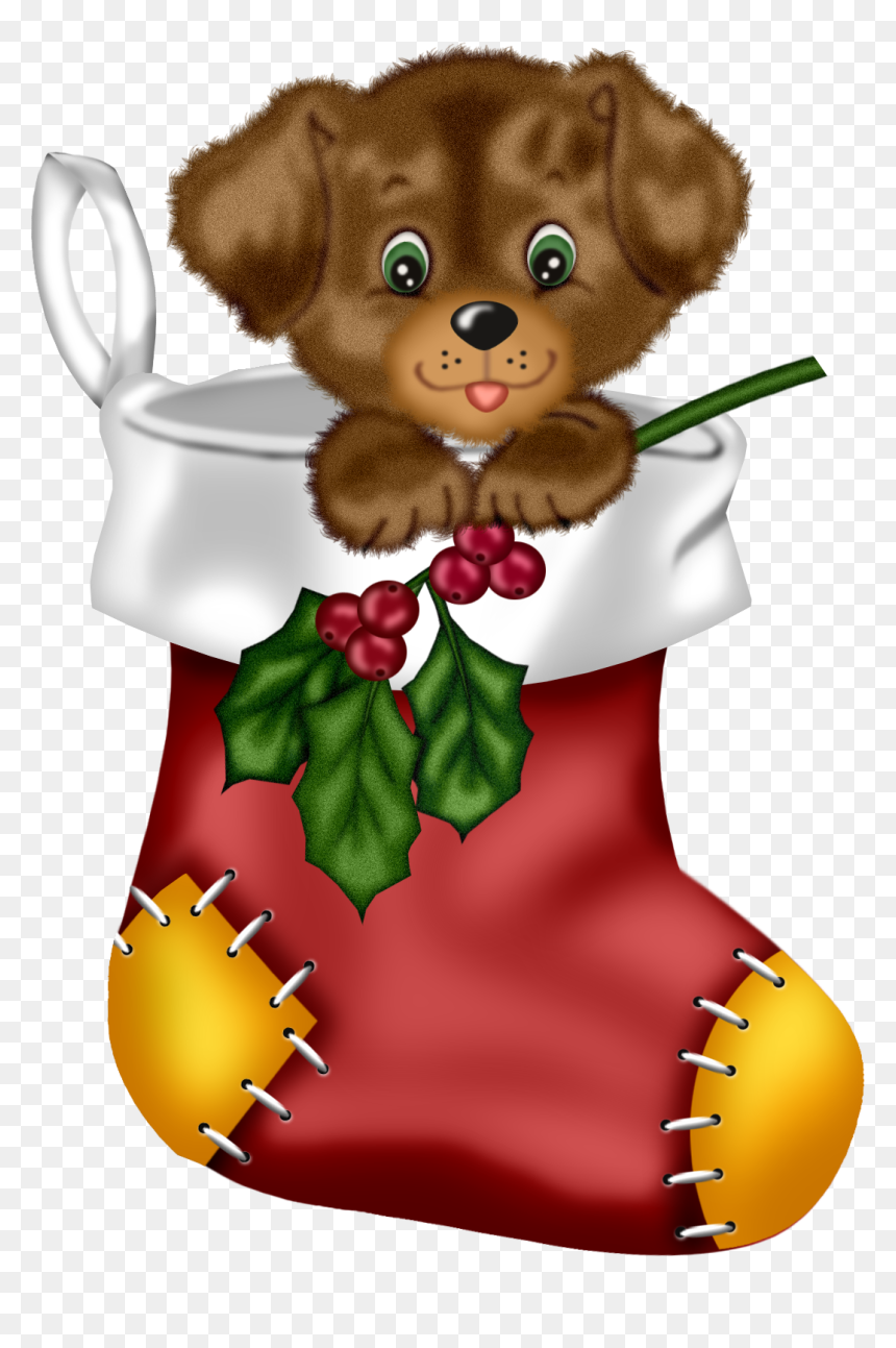 Christmas Puppy Clipart, HD Png Download - stockings png