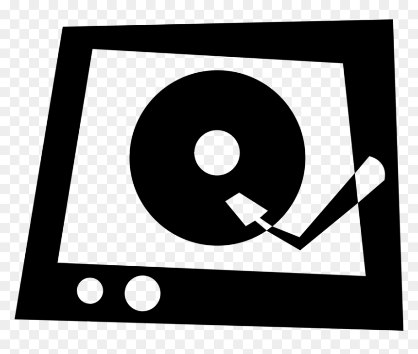 Vector Illustration Of Vinyl Record Played On Phonograph - Circle, HD Png Download - record vector png