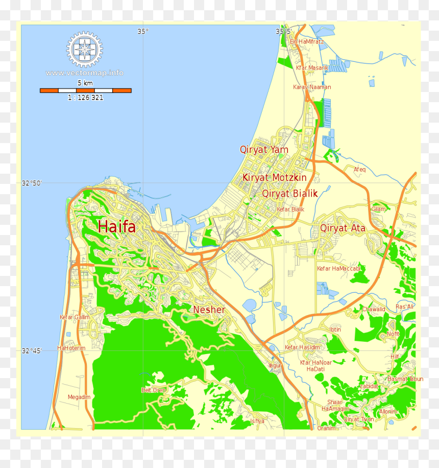 Haifa Palestina, HD Png Download - israel map png