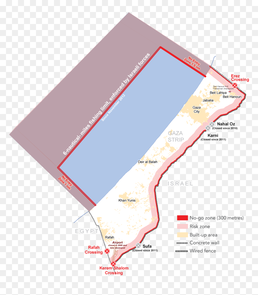 Gaza Strip Map 2018, HD Png Download - israel map png