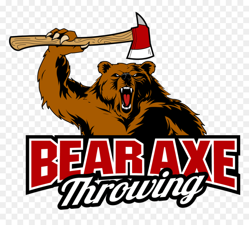 Bear Axe Throwing - Cartoon, HD Png Download - throwing star png