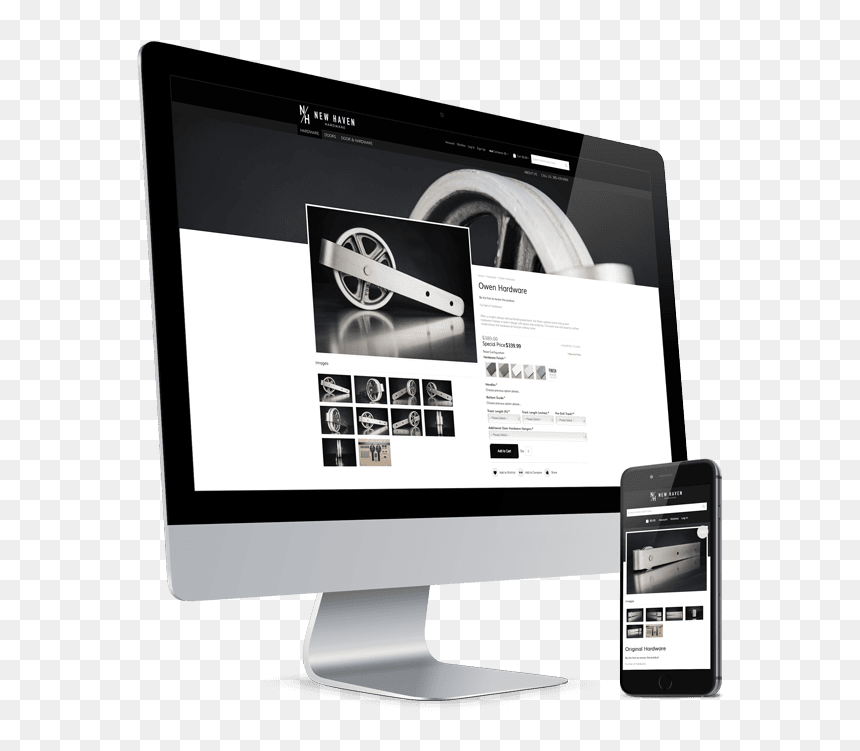New Haven Hardware Imac And Iphone Mockup - Imac Pro And Iphone, HD Png Download - hardware png