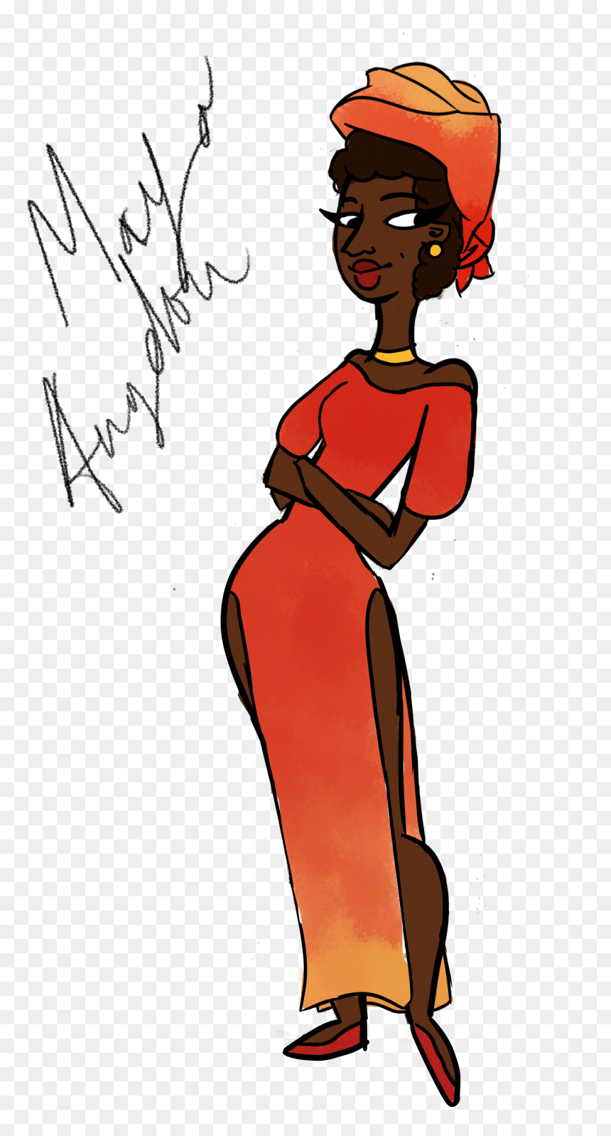I Redrew My Maya Angelou Clone High Concept Based On - Outline Maya Angelou Cartoon, HD Png Download - maya angelou png
