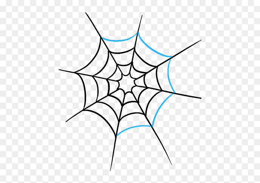 How To Draw Spider Web With Spider - Spider Web Clipart Black And White, HD Png Download - spider legs png