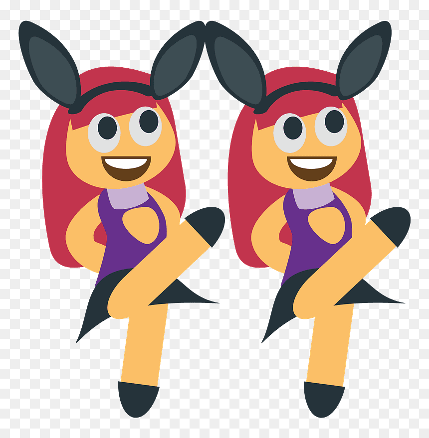 People With Bunny Ears Emoji Clipart - Cartoon, HD Png Download - people emoji png