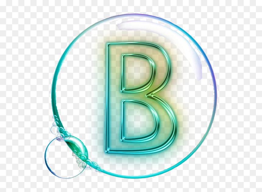 Cropped Vector Rainbow Water Bubbles Transparent Isolated - Letter B In Purple, HD Png Download - bubbles vector png