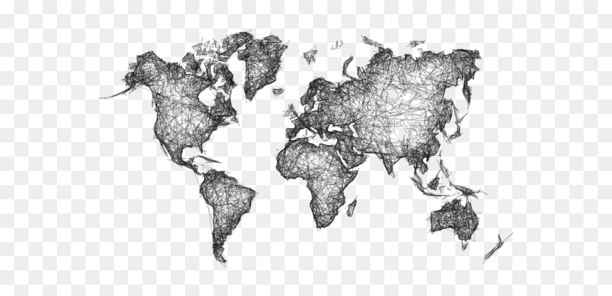 World Map Triangles Wireframe - Watercolor World Map Transparent, HD Png Download - wireframe png