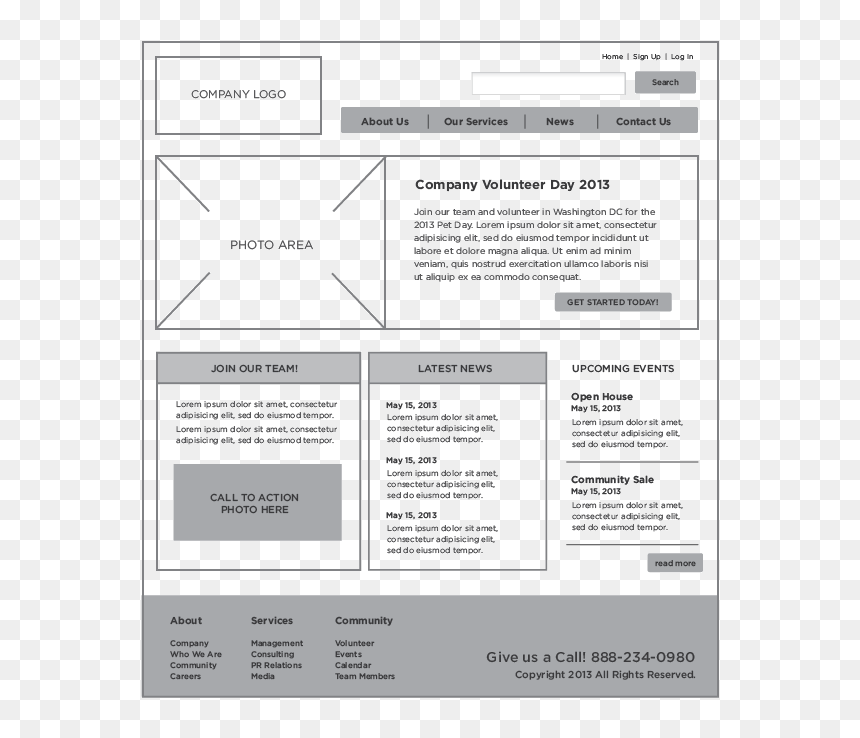 Wireframe Mid - Us Page Wireframe, HD Png Download - wireframe png