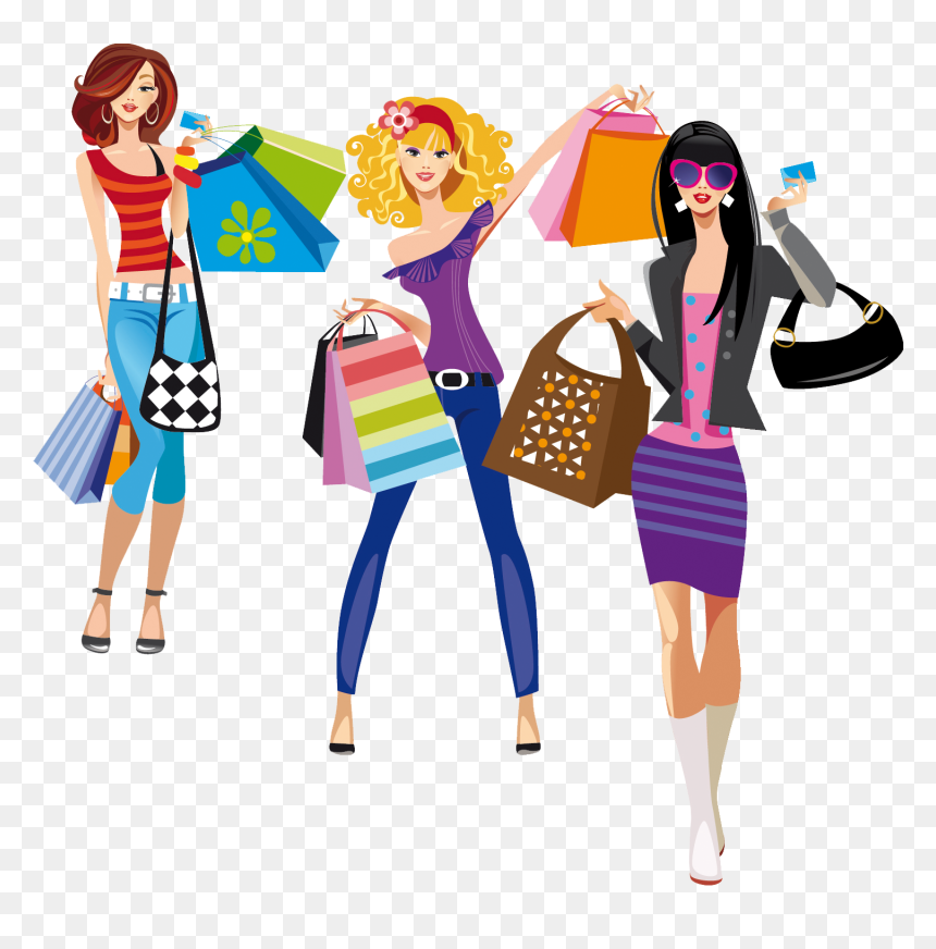 Woman Shopping Clipart Png Download Transparent Png, Png Download - compras png